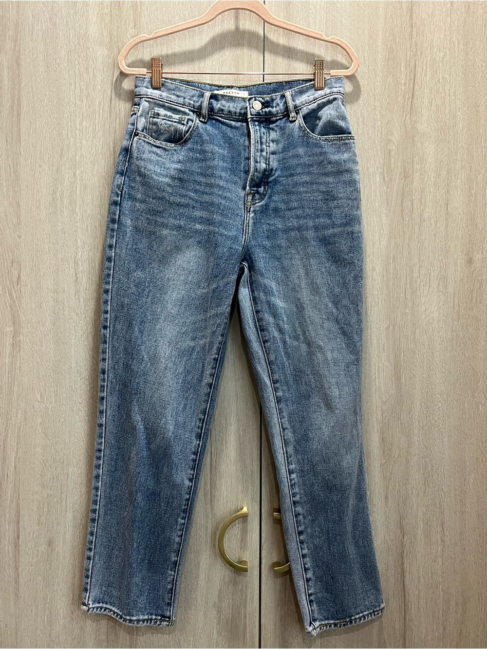PacSun High Rise Straight Leg Jeans Women’s Size 26 Light Wash Denim Mom Jeans - Picture 2 of 6